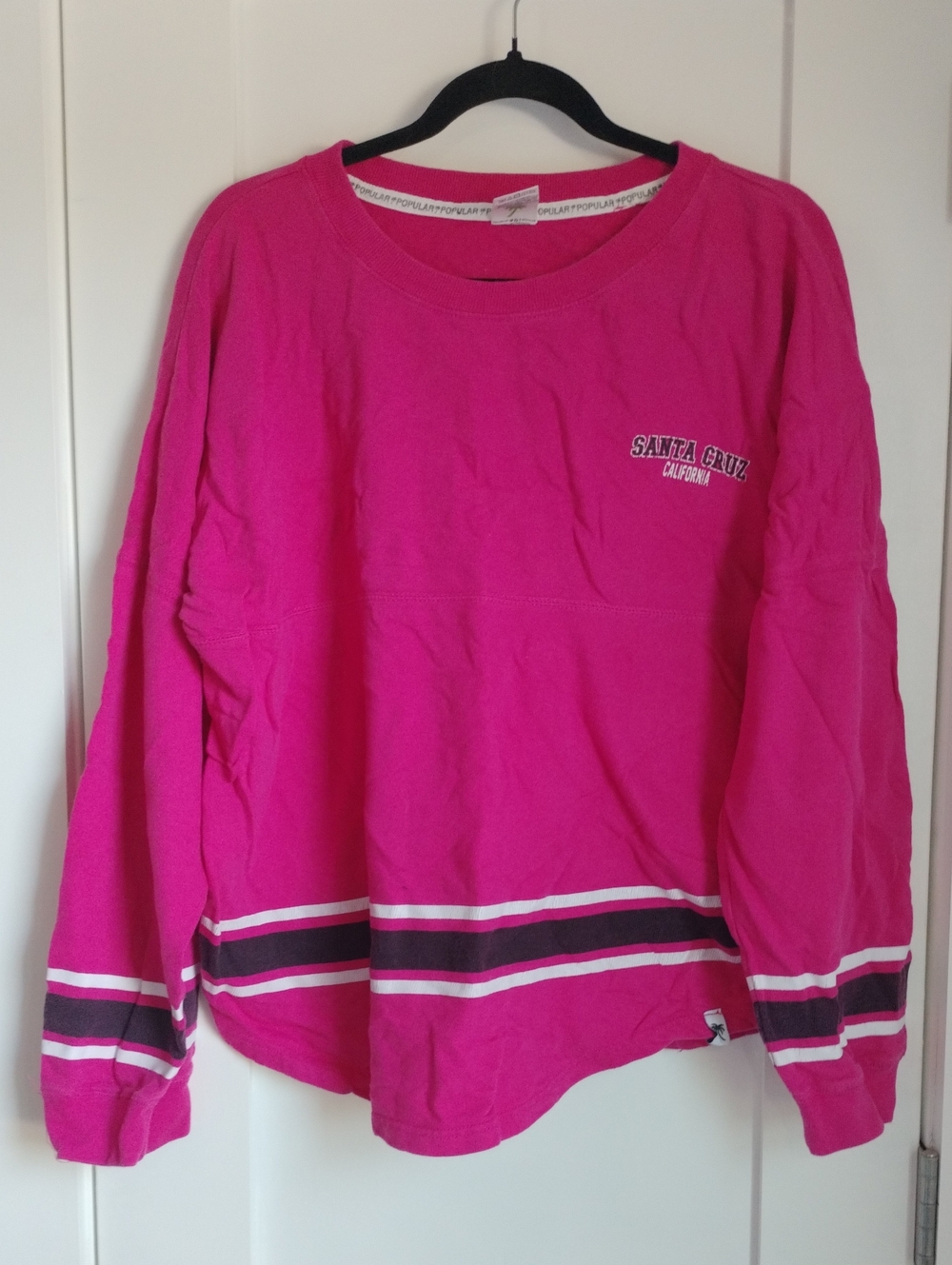 Santa Cruz Bright Pink Sweatshirt with Stripe Detail